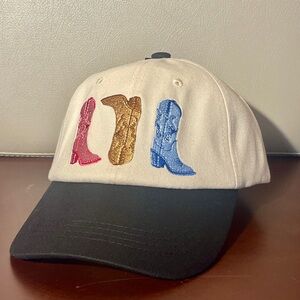 NEW 🌺 Marcus Adler Hat Embroidered Cowboy Boot Baseball Cap Strap Back ONE SIZE
